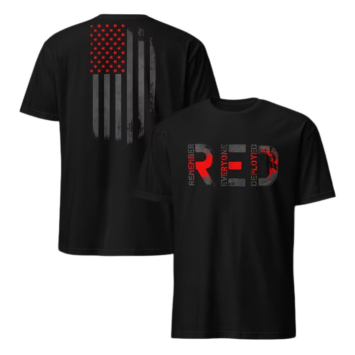 Remember Everyone Deployed T-Shirt Vintage American Flag Clothing Gift For Him