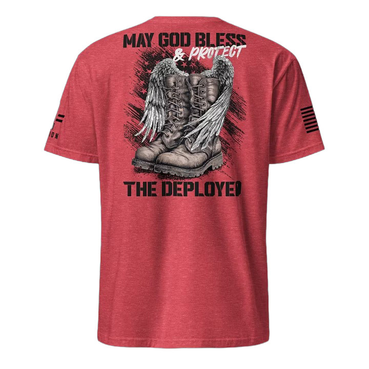 Retro May God Bless The Deployed T-Shirt Army Soldier Support Clothing Gift For Veterans