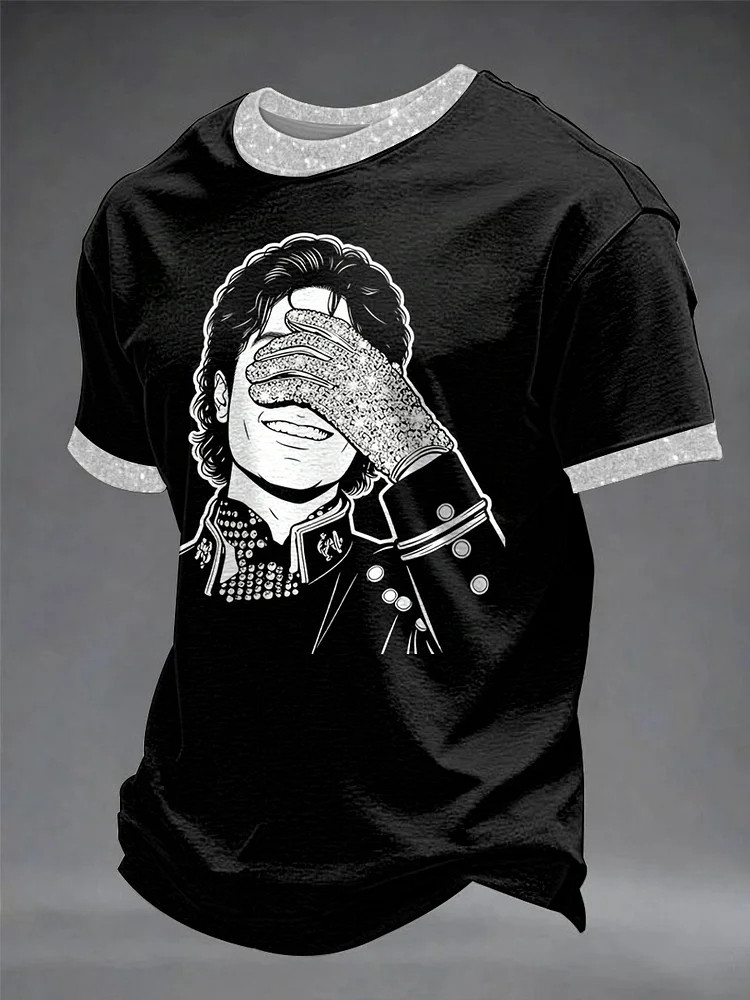Retro Michael Jackson Face Mask T-Shirt Pop Music Inspired Clothing For MJ Fan