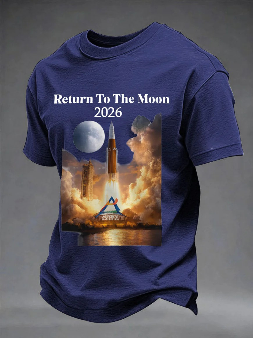 Returning To The Moon 2026 T-Shirt Astronaut Rocket 2026 Space Lover Gift Ideas