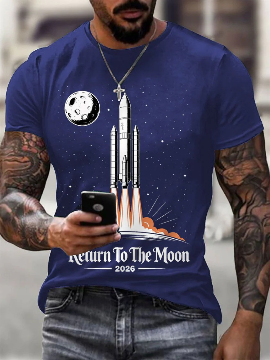 Returning To The Moon 2026 T-Shirt Moon Mission Space Lover Gift For Him