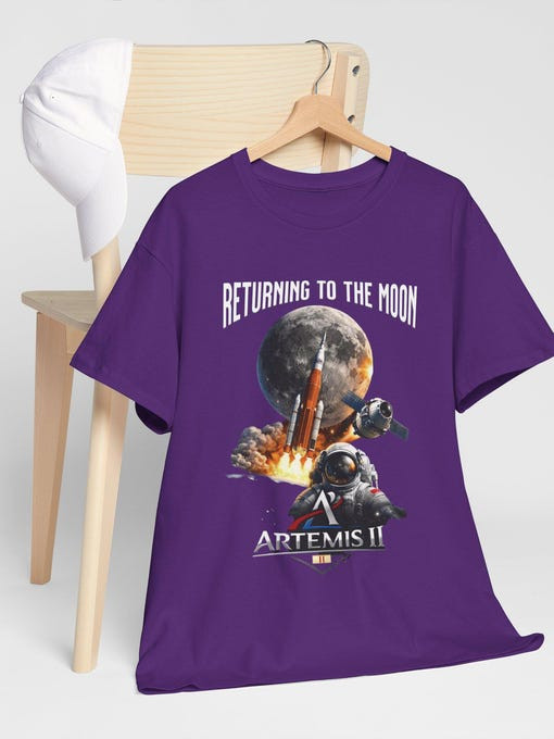 Returning To The Moon Artemis II T-Shirt NASA Moon Mission 2026 Apparel Gift Idea