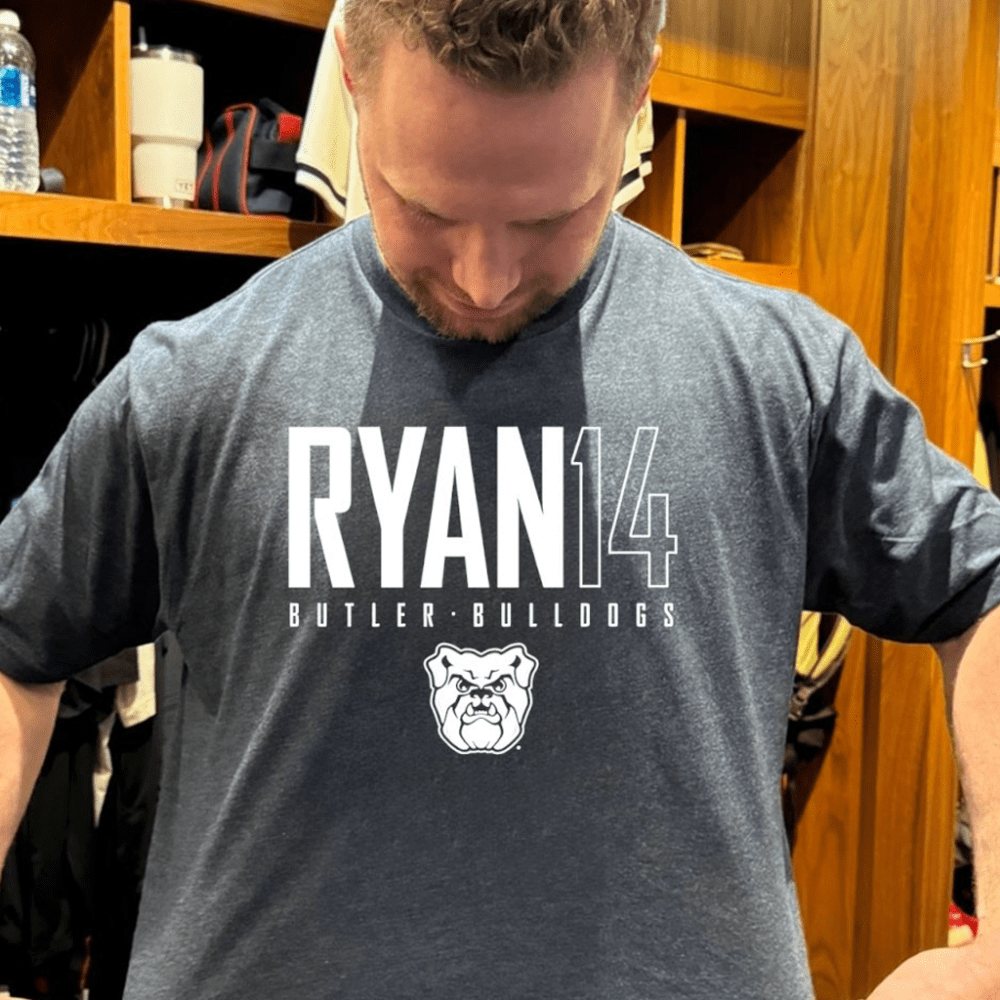 Riley Ryan 14 Butler Basketball Women's Lacrosse Number And Name Shirt Bulldogs Apparel