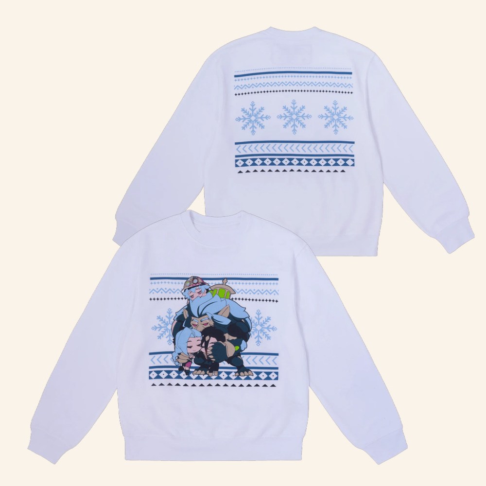 Riot Games Merch Arcane Family Reunion Holiday Crewneck Sweatshirt Xmas Gifts For Friends