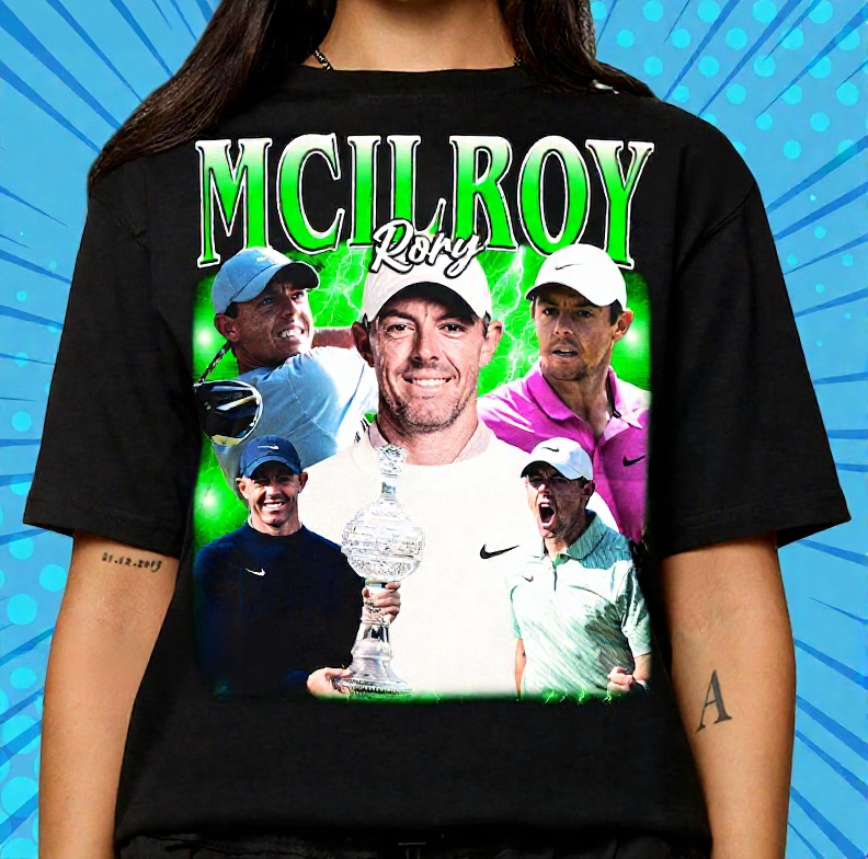 Rory Mcilroy Portrait Vintage T-Shirt Golf Fan Shirt Present Idea For Mother's Day