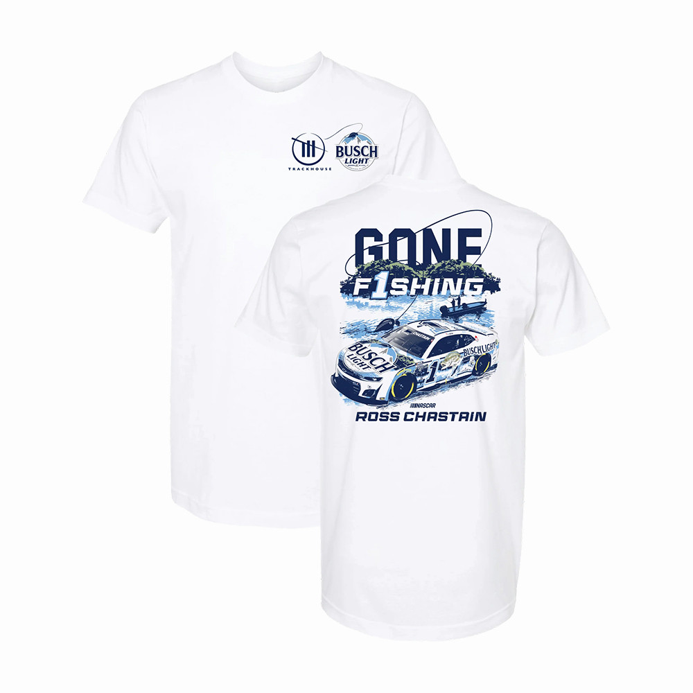 Ross Chastain 1 Gone Fishing Busch Light Car T-Shirt NASCAR Graphic Tee Good Gift For Him