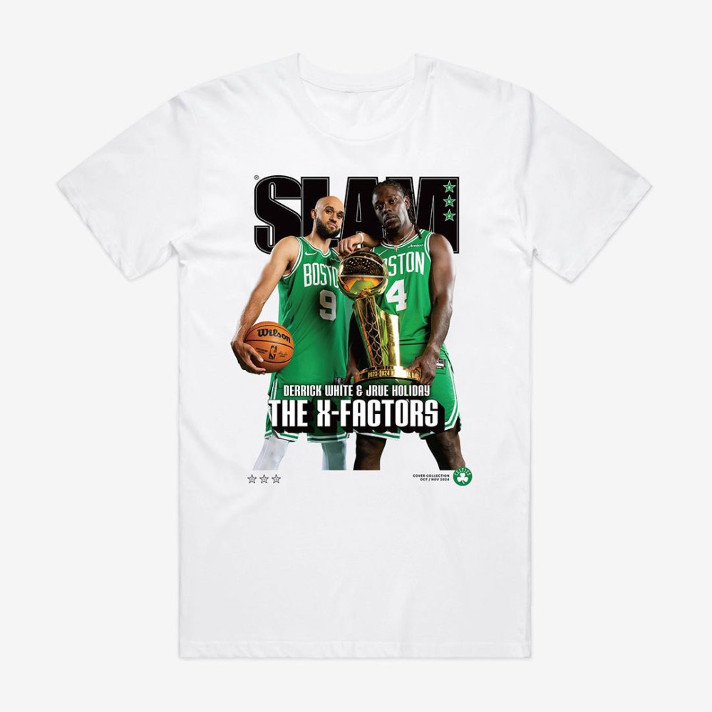 SLAM Cover White And Holiday Basketball T-Shirt Game Day Clothing Line Present For Basketball Buffs