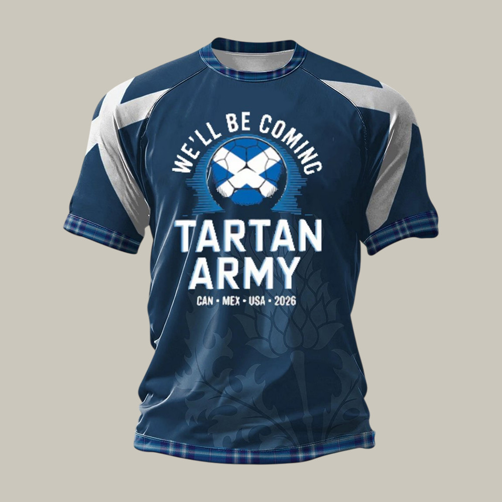 Scotland 2026 FIFA World Cup T-Shirt Tartan Army Shirt Soccer Lover Gift For Dad Birthday
