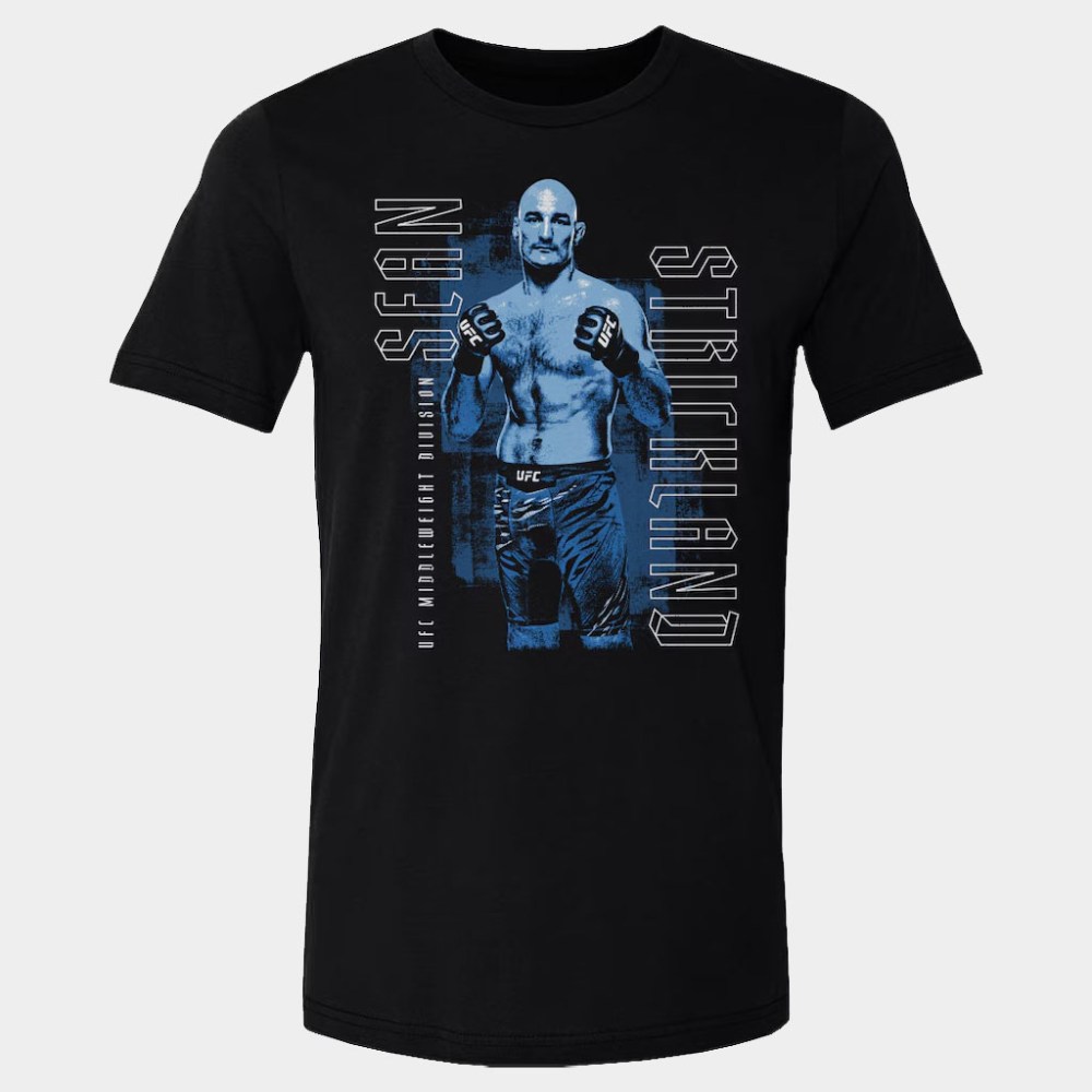 Sean Strickland Merch 500 Level Black Sean Strickland Vertical Name T-Shirt Gifts For Husband