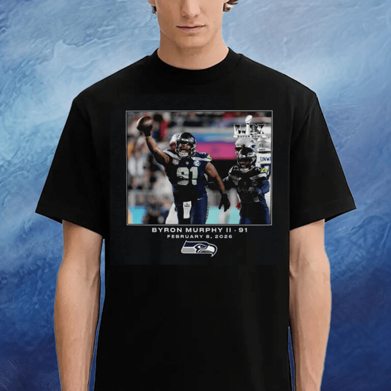 Seattle Seahawks Byron Murphy II Flash Features Super Bowl LX T-Shirt Seahawks Merch