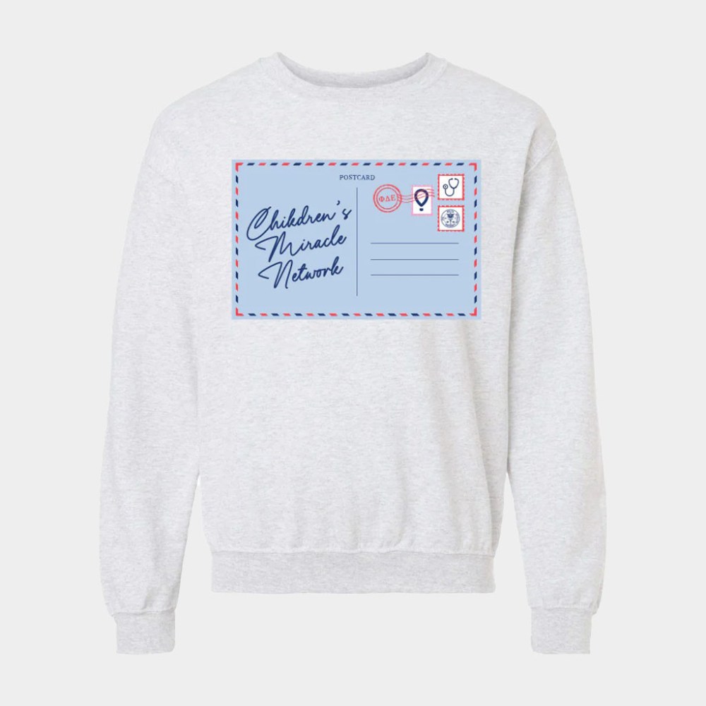 Shop PhiDE Merch Children's Miracle Network Postcard Crewneck Sweatshirt Birthday Gift For Him