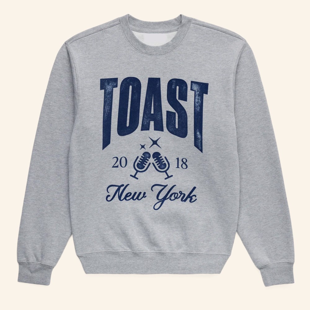 Shop Toast Merch Sporty Crewneck Toast New York Sweatshirt Gifts For Best Friends