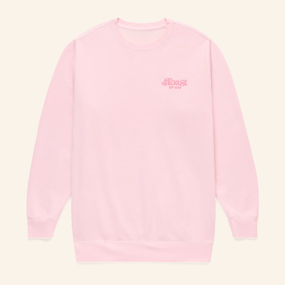 Shop Toast Merch The Toast Logo Crewneck Light Pink Sweatshirt Christmas Gifts For Her