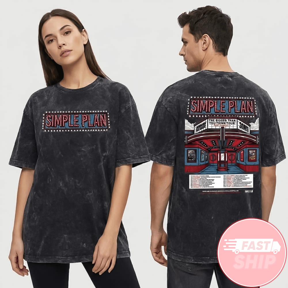 Simple Plan Bigger Than You Think Tour The Sequel July August 2026 Tour Dates 25th Anniversary Washed T-Shirt