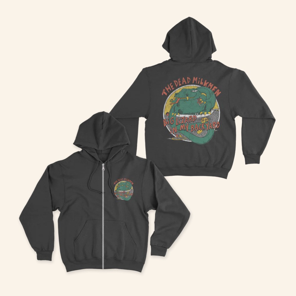 Some Merch Dead Milkmen Big Lizard Zip Up Hoodie Cool Christmas Gifts For Guys