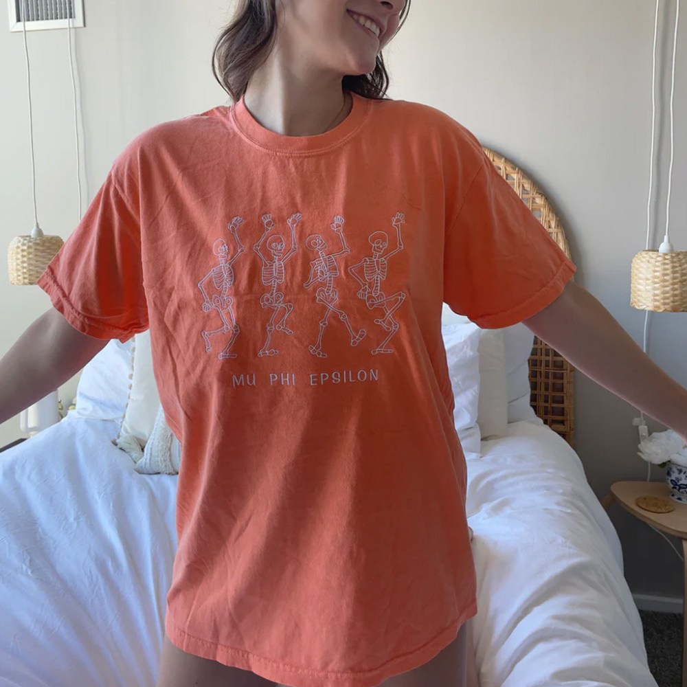 Sorority Merch Dancing Skeleton Halloween T-Shirt Gift Ideas For Friends