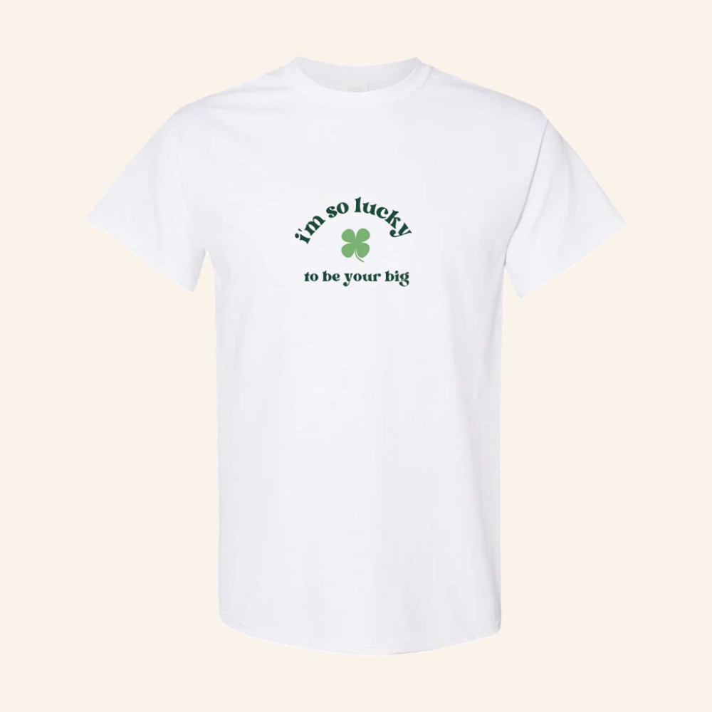 Sorority Merch I'm So Lucky Big Little T-Shirt Christmas Presents For Friends