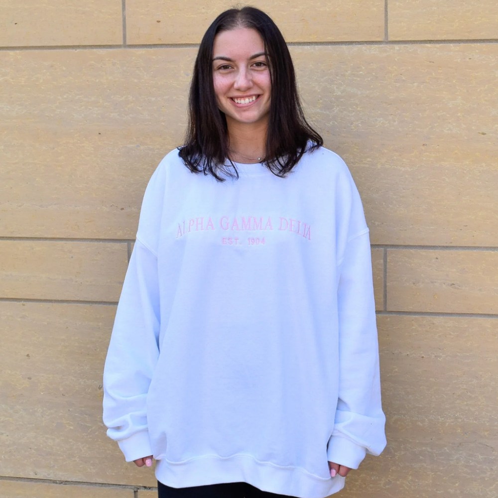 Sorority Merch Simple Sorority Sweatshirt Embroidered Birthday Ideas For Friends