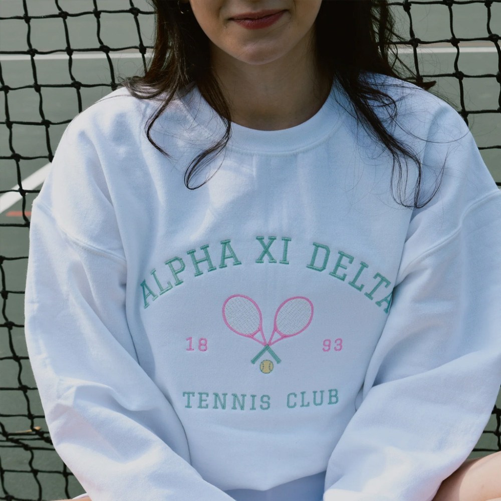 Sorority Merch Tennis Club Sorority Sweatshirt Embroidered Christmas Gifts For Besties
