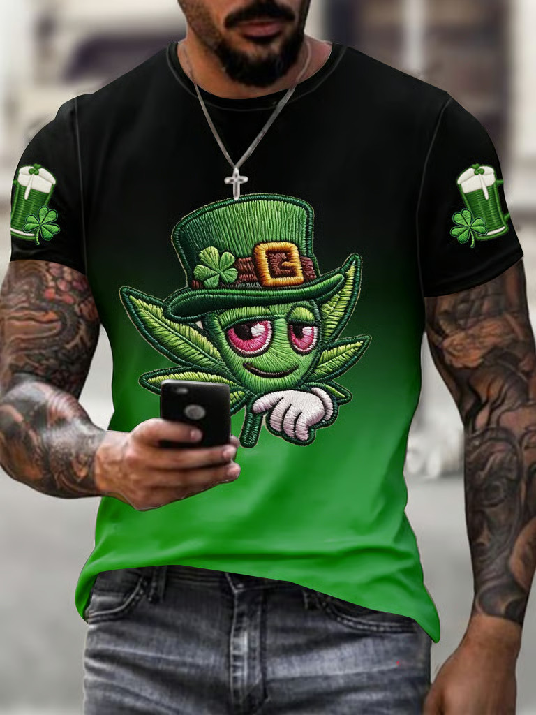 St Patrick's Day Weed Leprechaun T Shirt Irish Humor Shirt Green Festival Gift