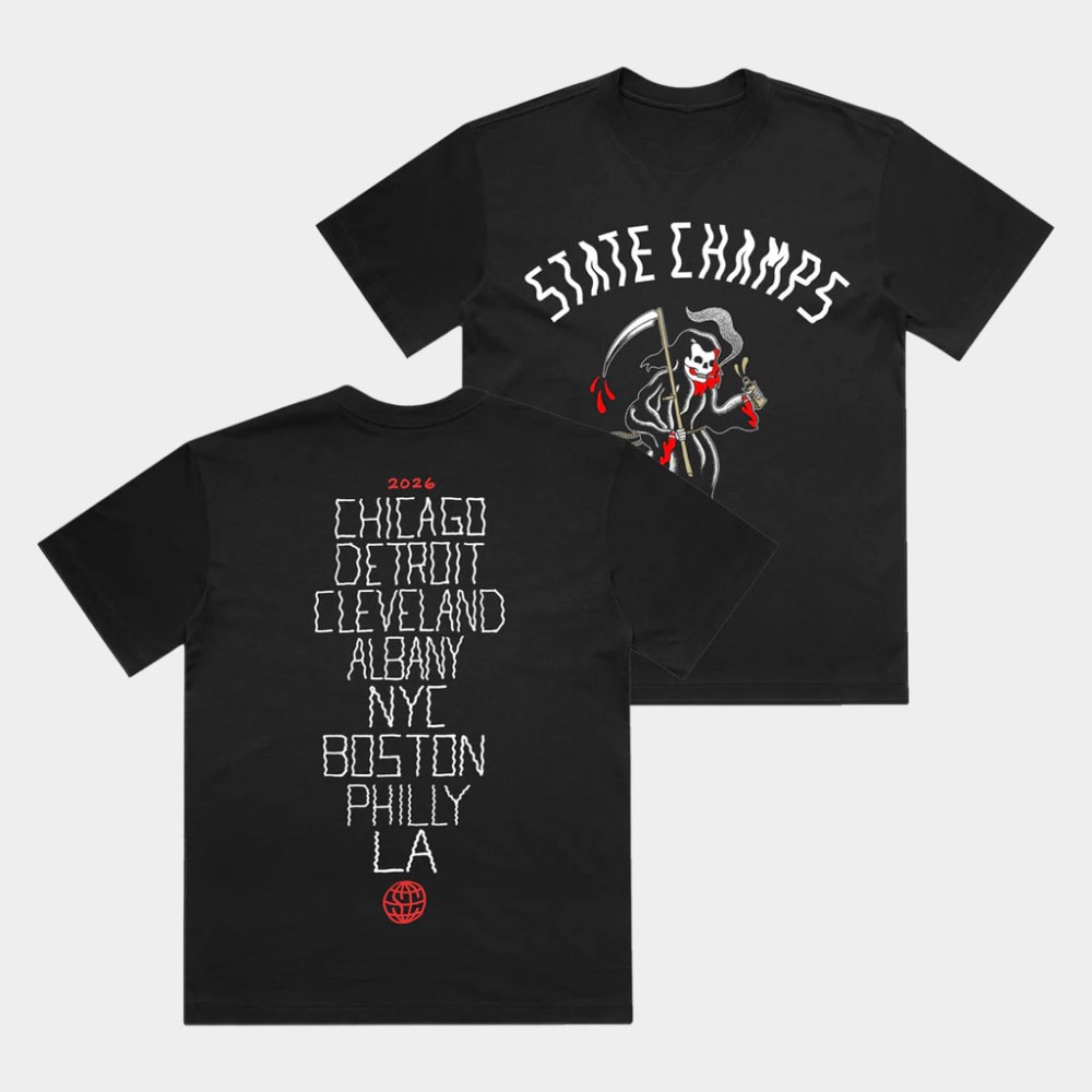 State Champs Merch 2026 Reaper Tour T-Shirt State Champs Apparel Gifts For Pop Lovers