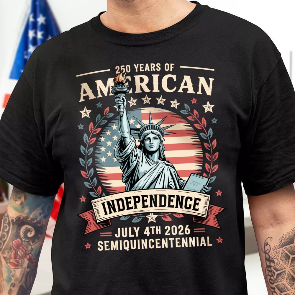Statue Of Liberty 250 Years Independence Day 2026 Dark Shirt America 250 Merchandise Patriotic Gifts For Dad
