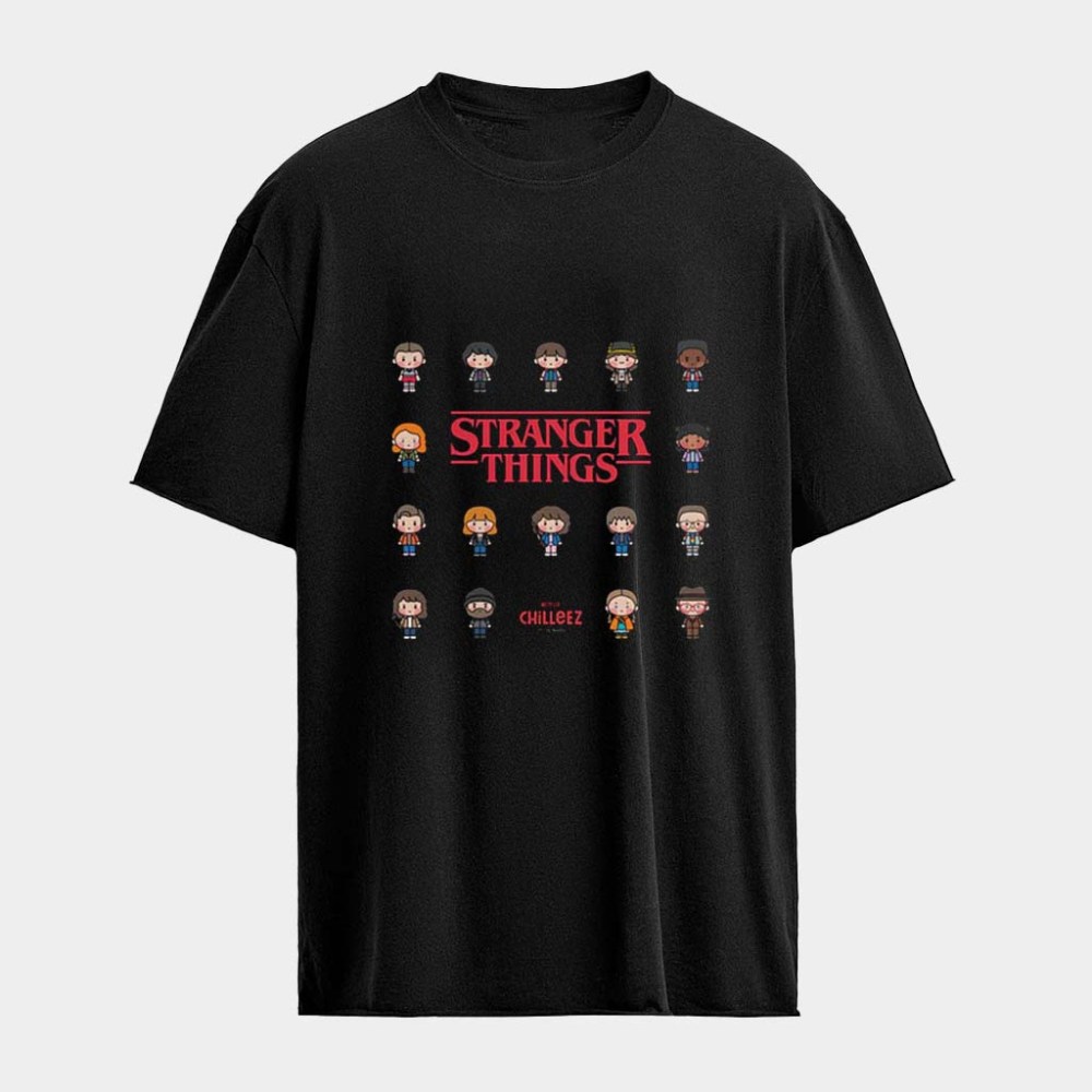 Stranger Things 5 Chilleez Chibi Characters T-shirt Stranger Things Clothing Movie Themed Gifts