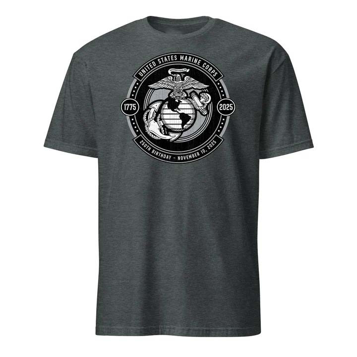 Subdued Shield T Shirt Marine Corps Emblem Heritage Apparel Gift For Military Supporters