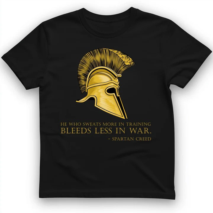 Sweat More Bleed Less T Shirt Spartan Warrior Tee Gift for History Lovers