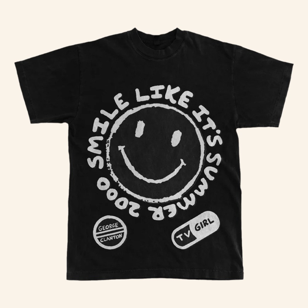 TV Girl Merch Gray On Black Summer 2000 T-Shirt Christmas Gifts For Pop Fans