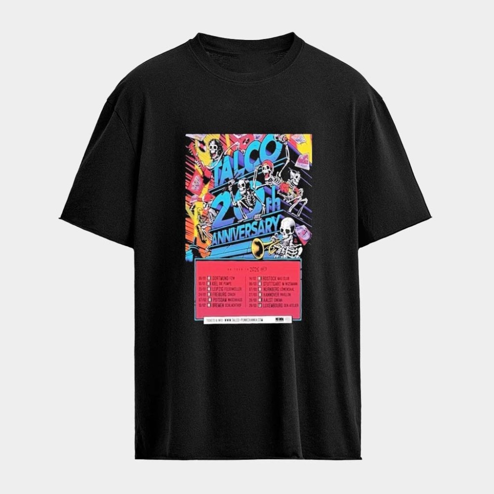 Talco 20 Years Anniversary Tour 2026 T-shirt Talco Apparel Gift For Concert Lover