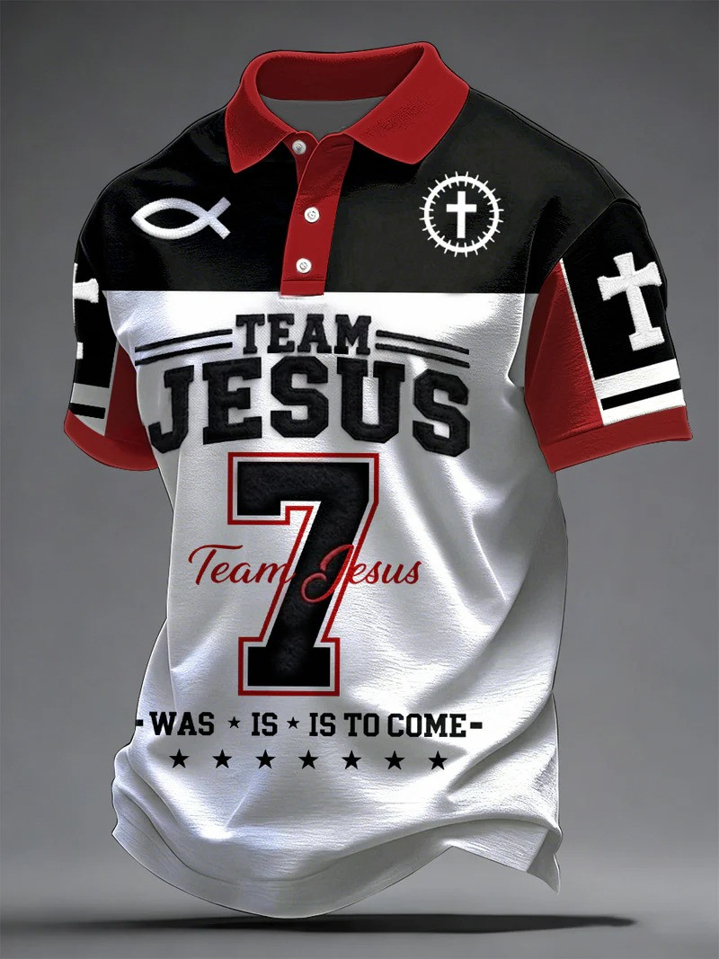 Team Jesus 7 Polo Shirt Religious Christian Faith Sporty Clothing Gift Ideas