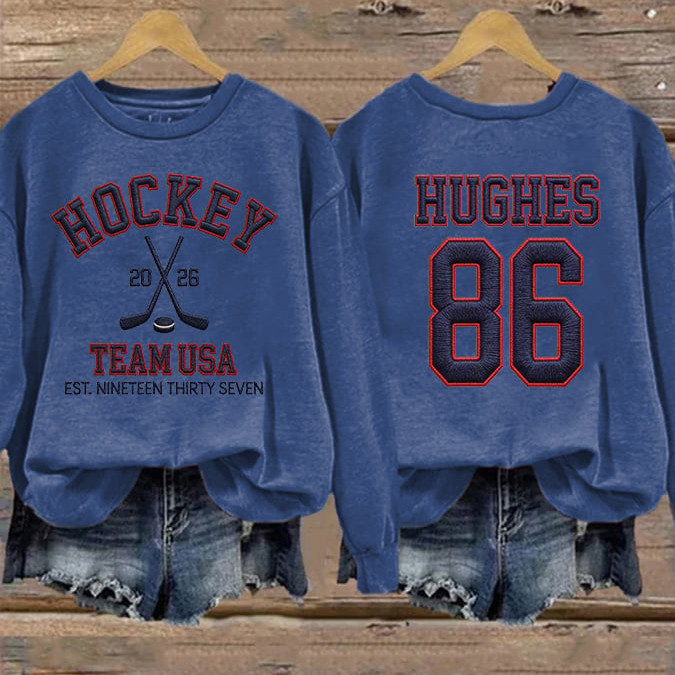 Team USA Ice Hockey 86 Jack Hughes Sweatshirt USA 2026 Winter Games Clothing Gift For Mom
