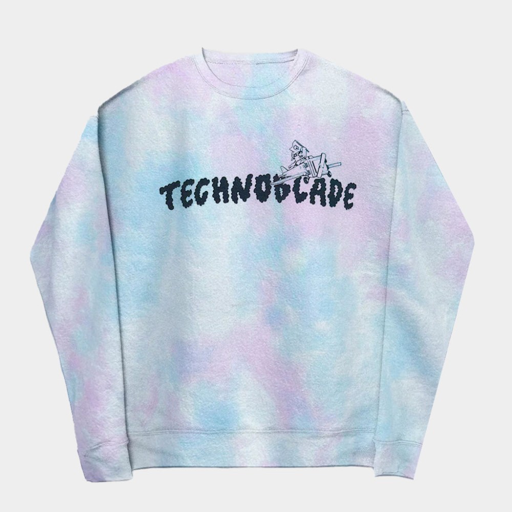 Technoblade Merch Technoplane Tie Dye Crewneck Sweatshirt Gifts For YouTuber Fan