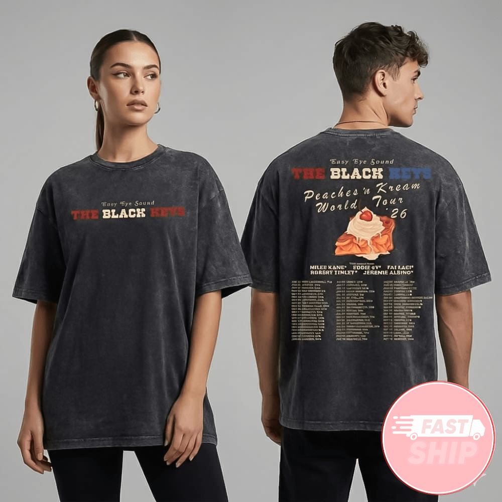 The Black Keys Peaches And Kream World Tour 26 April And October 2026 Poster Washed T-Shirt