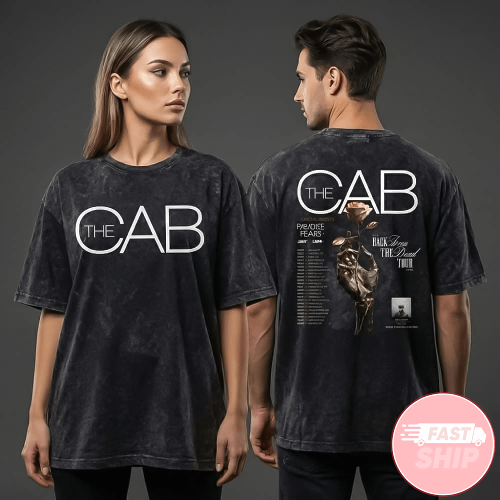 The Cab Back From The Dead Tour 2026 Chasing Crowns Album Cycle Schedule Poster Washed T-Shirt