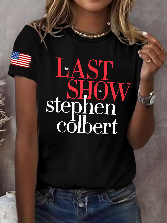 The Last Show With Stephen Colbert T-Shirt American Flag Stephen Colbert Final Show Shirt Present Idea