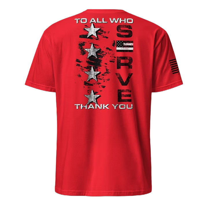 To All Who Thank You Serve T-Shirt Vintage American Flag Clothing Gift For Veterans