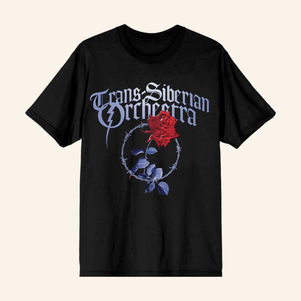 Trans Siberian Orchestra Merch Barbed Wire Rose T-Shirt Gift Ideas For Mom