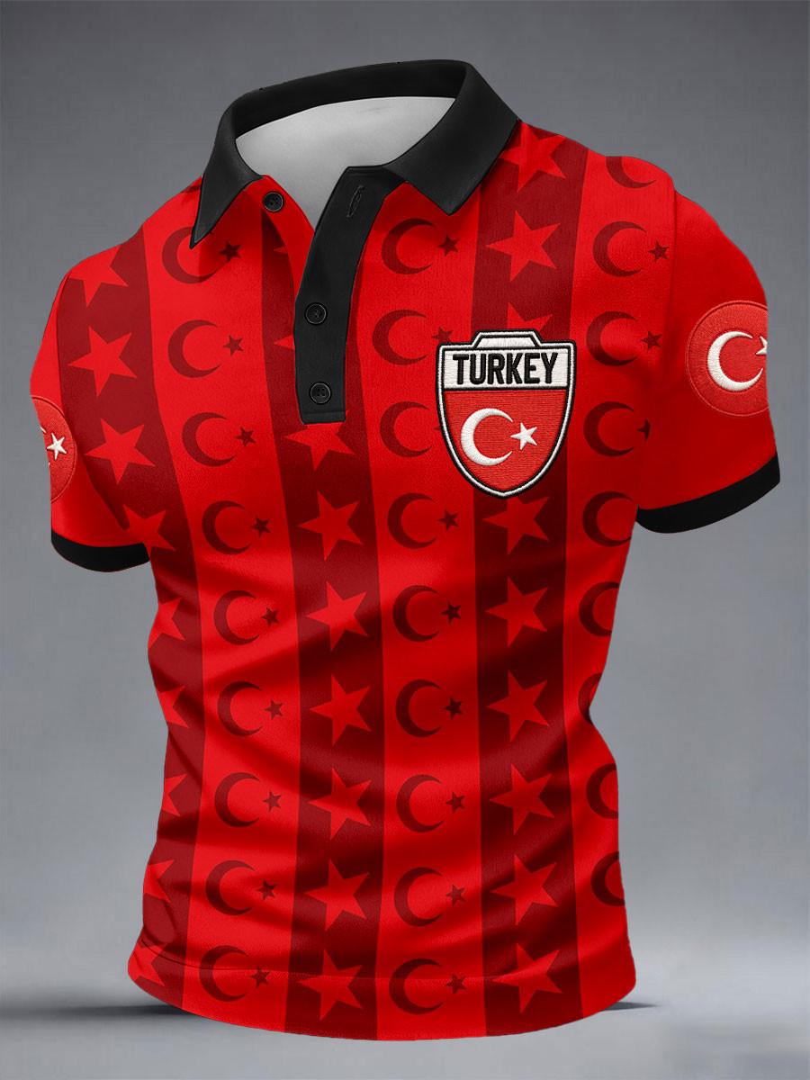 Turkey Football Polo Shirt National Team Soccer Fan Clothing Gift For Him