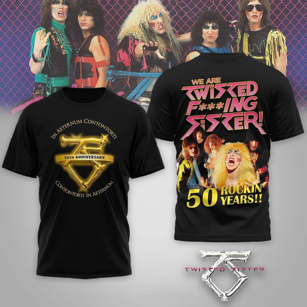 Twisted Sister 50th Anniversary T-Shirt Twisted Sister Merch Gifts For Band Fans