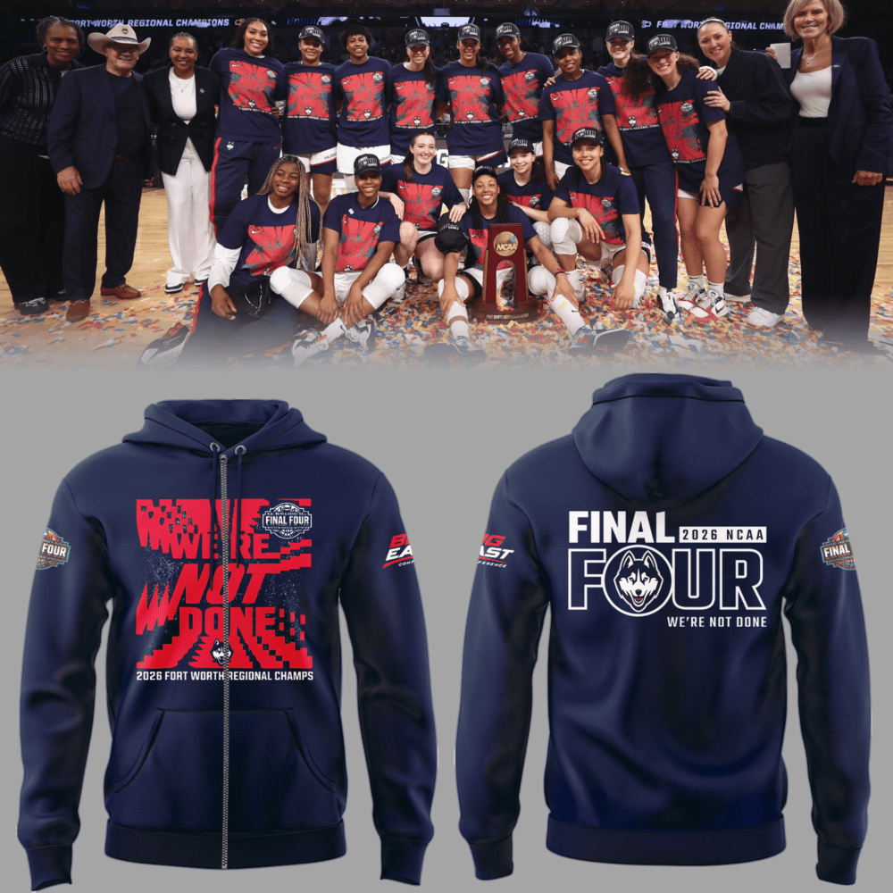 UConn Huskies 2026 March Madness Final Four Zip Hoodie Basketball Apparel Game Day Gift For Dad