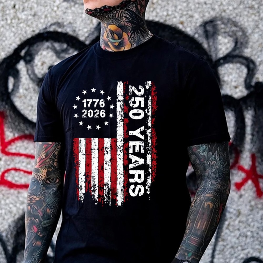 USA 250 Years Of Defending Liberty T-Shirt Retro We The People Apparel Gift For Veteran
