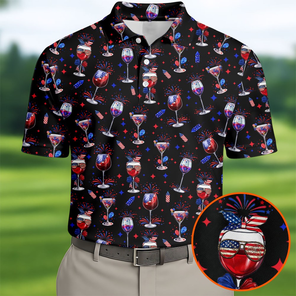 USA 250 Years Strong Polo Shirt American Flag Patriotic Apparel Patriotic Father's Day Gifts