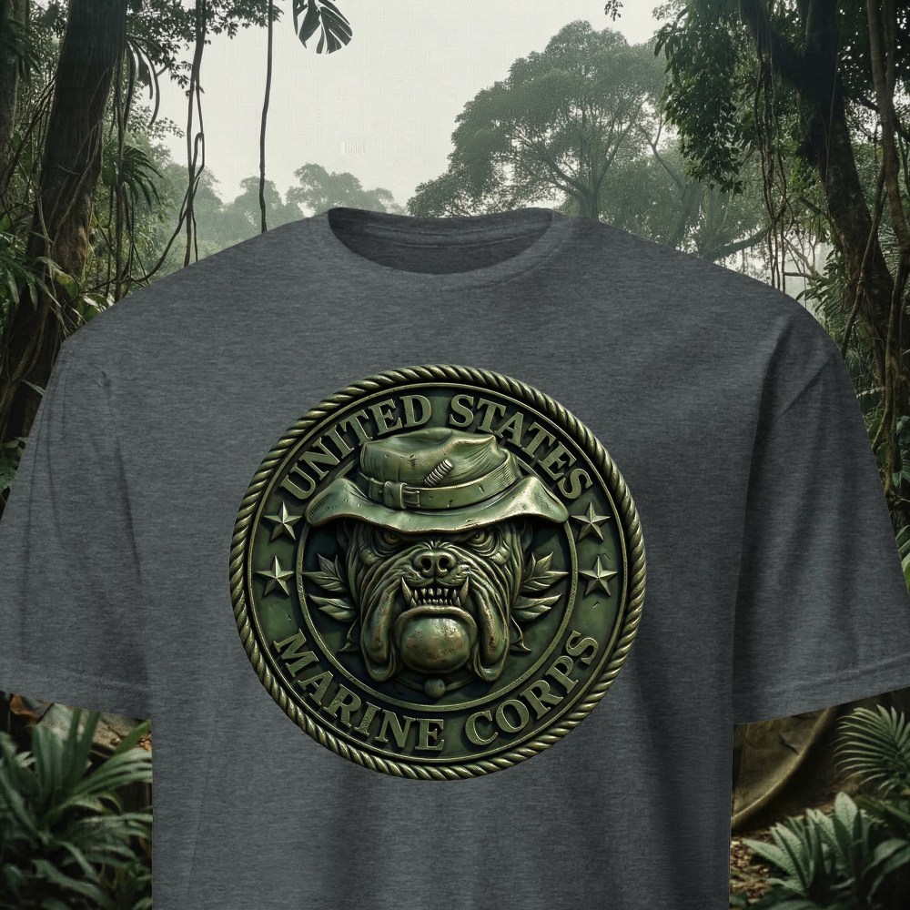 USMC Bulldog T Shirt Marine Corps Apparel Gift For Marines Veterans And Patriotic Supporters