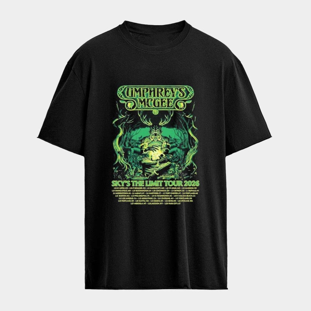 Umphrey's Mcgee Sky's The Limit Winter Tour 2026 Dates T-Shirt Umphrey's Mcgee Merch For Fans