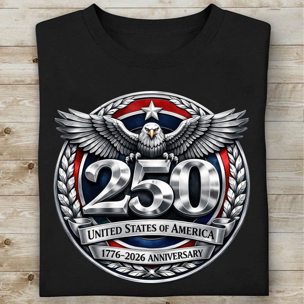 Usa 250 Years Anniversary Shirt Patriotic Eagle 1776-2026 T-shirt 4th Of July Independence Day Tee