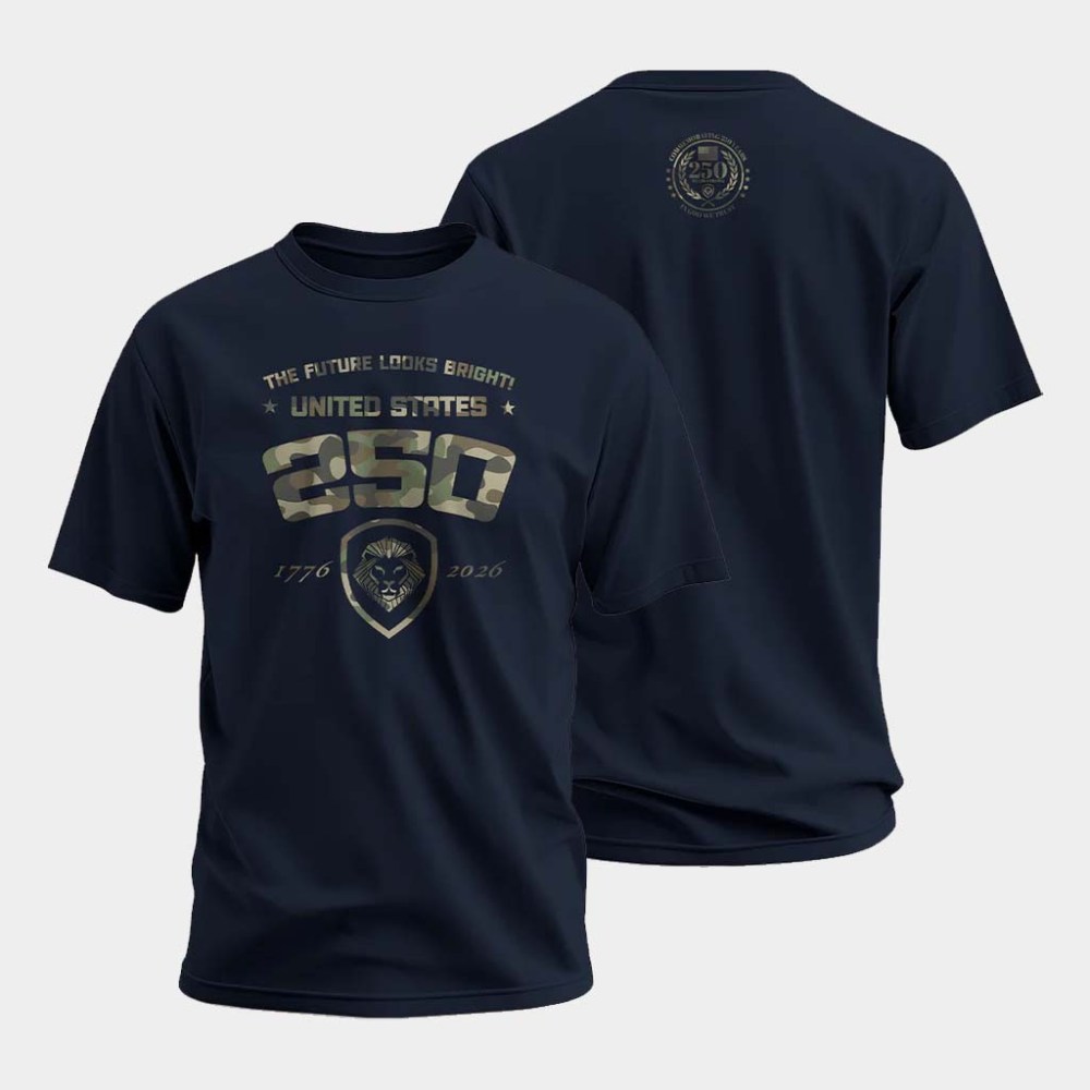 Valuetainment Merch USA 250 Collection Shirt Future Looks Bright USA 250 Camo T-Shirt Navy