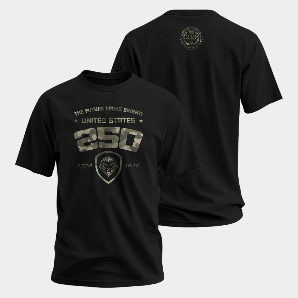 Valuetainment Merch USA 250 Collection Shirt Future Looks Bright USA 250 Camo T-Shirt