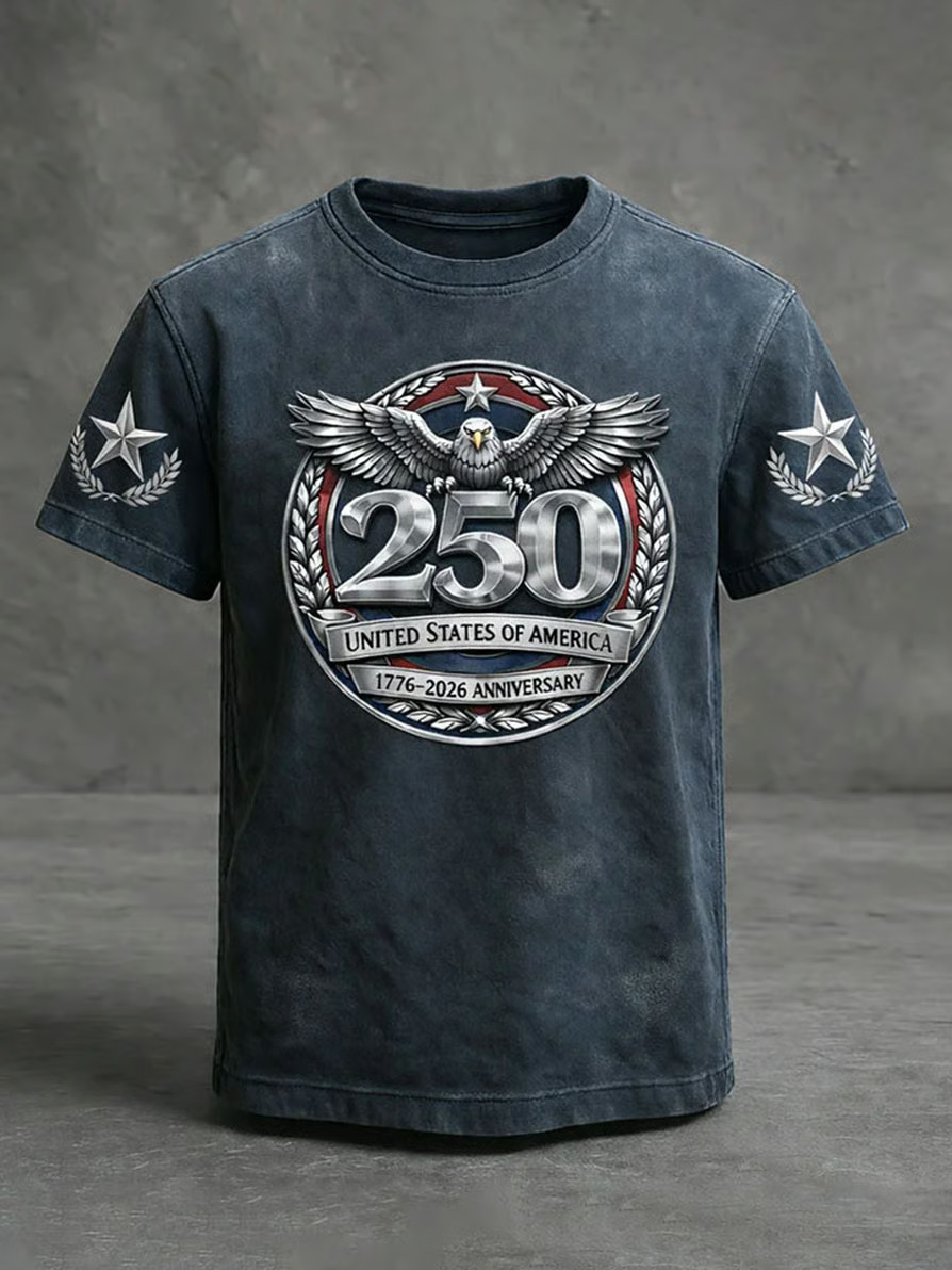Vintage America 250th Anniversary T-Shirt Patriotic Men's Apparel Gifts For Father